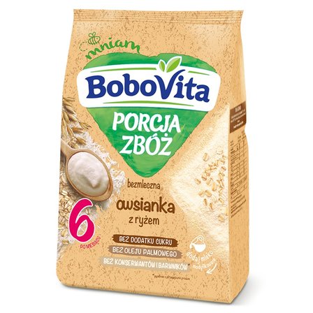 BoboVita Porcja zbóż Owsianka bezmleczna z ryżem po 6 miesiącu 170 g (1)