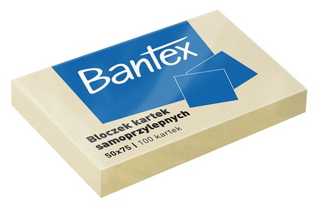 BANTEX BLOCZEK KARTEK SAMOPRZYLEPNYCH 50X75MM 100SZT (1)