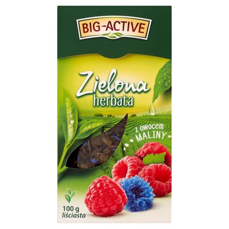 Big-Active Zielona herbata liściasta z owocem maliny 100 g (1)