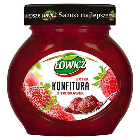 Łowicz Konfitura extra z truskawek o obniżonej zawartości cukrów 240 g (1)