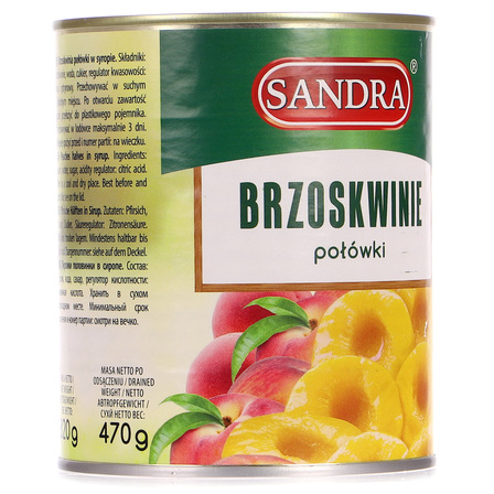 Sandra Brzoskwinie połówki 820 g (11)