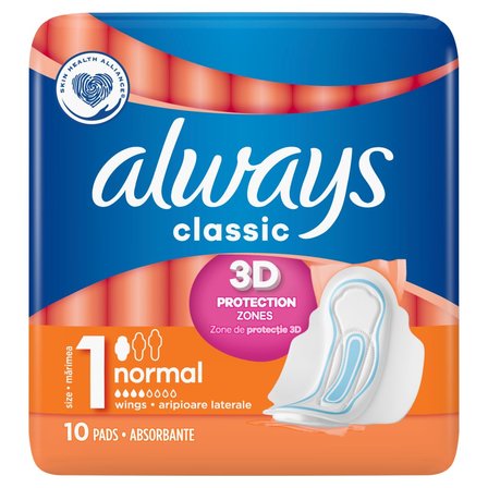 Always Podpaski ze skrzydełkami Classic Normal (rozmiar 1) x10 (1)