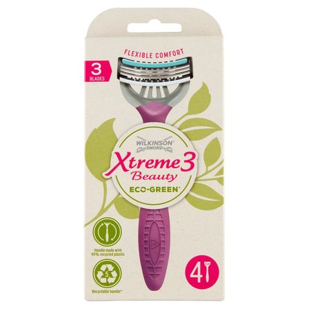 Wilkinson Sword Xtreme3 Beauty Eco Green Jednorazowe maszynki do golenia dla kobiet 4 sztuki (1)