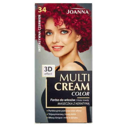 Joanna Multi Cream Color Farba do włosów intensywna czerwień 34 (1)