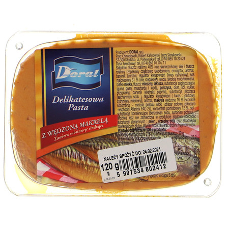 DORAL DELIKATESOWA PASTA Z WĘDZONA MAKRELĄ 120G (1)