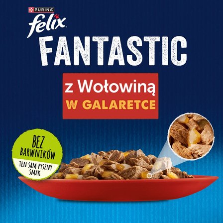 Felix Fantastic Karma dla kotów z wołowiną w galaretce 85 g (2)
