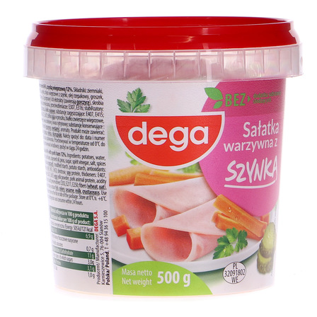 Dega sałatka warzywna z szynką 500g (11)