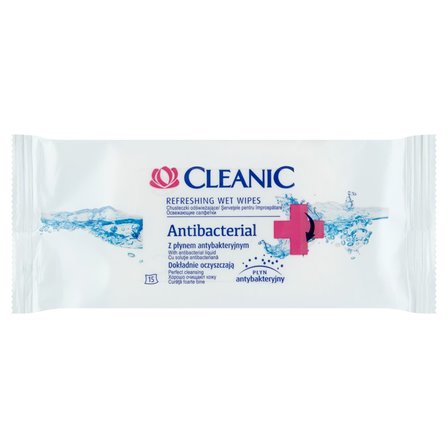 Cleanic Antibacterial Chusteczki odświeżające 15 sztuk (1)