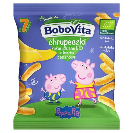 BoboVita Chrupeczki kukurydziane bio wyśmienicie bananowe po 7 miesiącu 20 g (1)