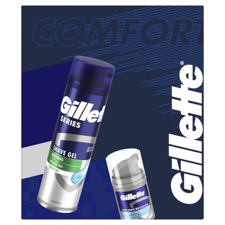 Gillette Zestaw podarunkowy: żel do golenia Series 200 ml + balsam nawilżający 50 ml (1)