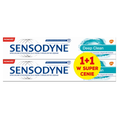 Sensodyne Deep Clean Pasta do zębów z fluorkiem 2 x 75 ml (1)