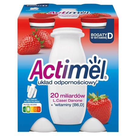 Actimel Napój jogurtowy o smaku truskawkowym 400 g (4 x 100 g) (1)