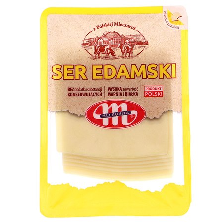 Mlekovita Ser Edamski w plastrach 150 g (1)