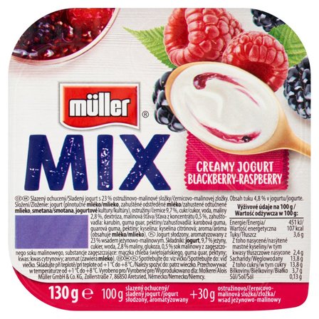 Müller Mix Blackberry-Raspberry Jogurt 130 g (1)