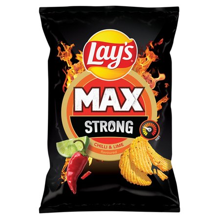 Lay's Max Strong Chipsy ziemniaczane karbowane o smaku ostrego chilli i limonki 190 g (1)