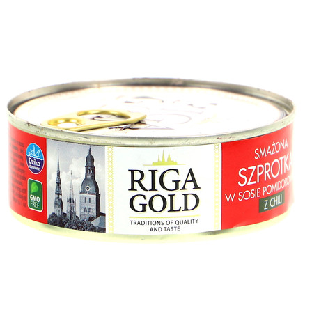 RIGA GOLD SMAŻONA SZPROTKA Z W SOSIE POMIDOROWYM Z CHILI 240G (10)