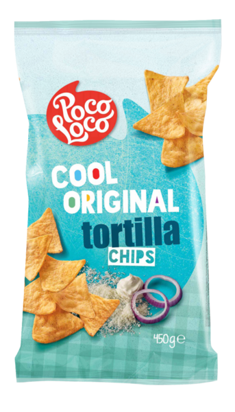 Poco Loco Tortilla chips o smaku śmietany i cebuli Cool Original 450 g (1)