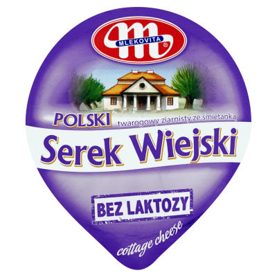 Mlekovita Polski Wiejski bez laktozy Serek twarogowy ziarnisty ze śmietanką 180 g (1)