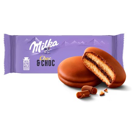 Milka Choc & Choc Ciastka biszkoptowe przekładane nadzieniem kakaowym oblane czekoladą mleczną 150 g (3)