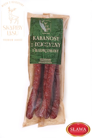 SŁAWA KABANOSY 150G  Z DZICZYZNY I WIEPRZOWINY (1)