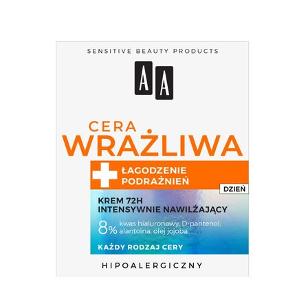 AA Cera Wrażliwa krem intensywnie nawilżający 72H na dzień 50 ml (1)