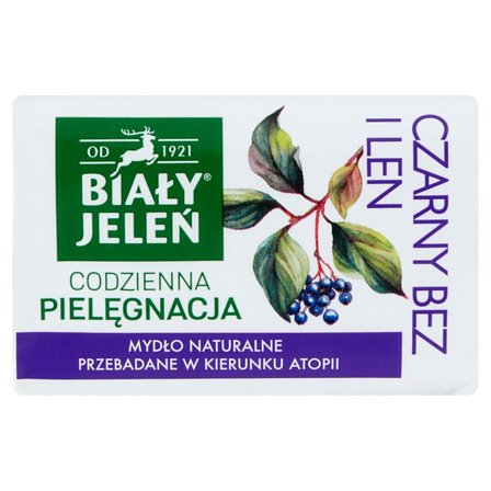 Biały Jeleń Mydło naturalne czarny bez i len 100 g (1)