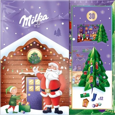 Milka kalendarz adwentowy 3D z mlecznej czekolady 163g (1)