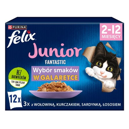 Felix Fantastic Junior Karma dla kociąt wybór smaków w galaretce 1,02 kg (12 x 85 g) (2)