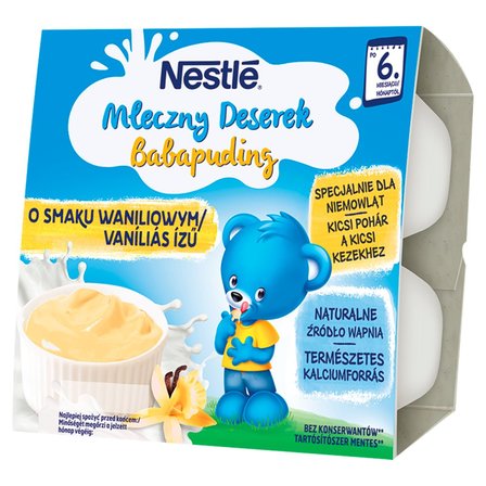 Nestlé Mleczny Deserek o smaku waniliowym dla niemowląt po 6. miesiącu 400 g (4 x 100 g) (1)