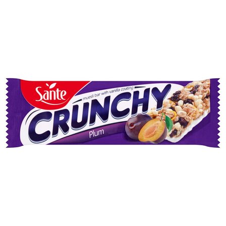 Sante Crunchy Baton zbożowy musli z suszonymi śliwkami podlany polewą waniliową 40 g (1)