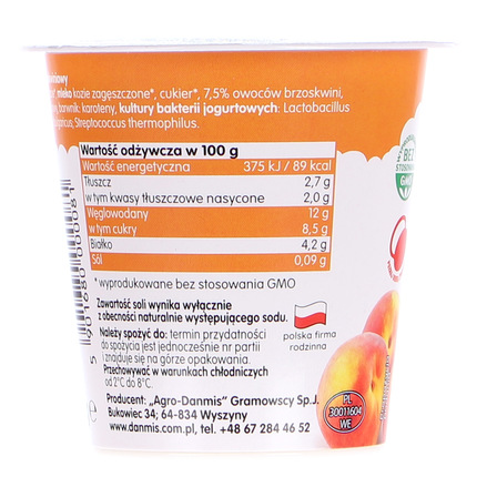 DANMIS KOZI JOGURT BRZOSKWINIOWY 125G (8)