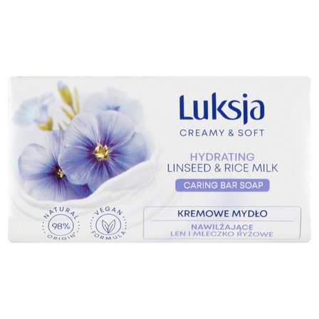 Luksja Creamy & Soft Kremowe mydło nawilżające len i mleczko ryżowe 90 g (1)