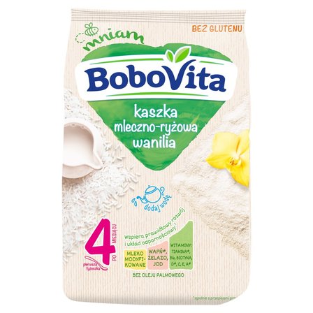 BoboVita Kaszka mleczno-ryżowa wanilia po 4 miesiącu 230 g (1)