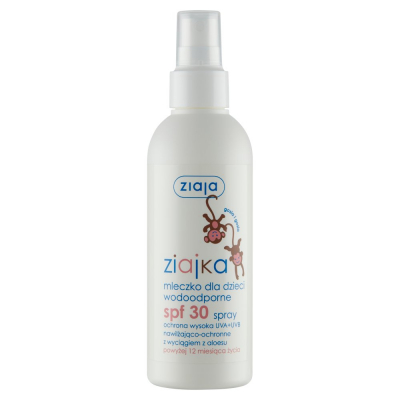 Ziaja Ziajka Mleczko dla dzieci wodoodporne spray powyżej 12 miesiąca życia SPF 30 170 ml (1)