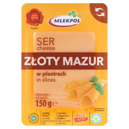 Mlekpol Ser złoty mazur w plastrach 150 g (1)