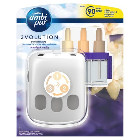 Ambi Pur 3Volution Elektryczny odświeżacz powietrza, zestaw startowy, Moonlight Vanilla 20 ml (1)