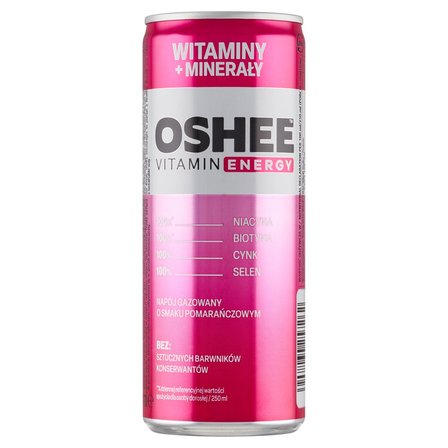 Oshee Vitamin Energy Napój gazowany o smaku pomarańczowym 250 ml (1)