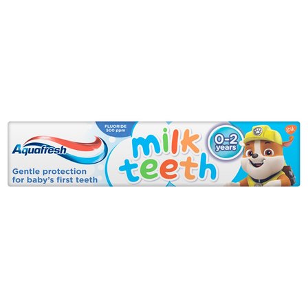 Aquafresh Milk Teeth Pasta do zębów z fluorkiem 0-2 lata 50 ml (1)