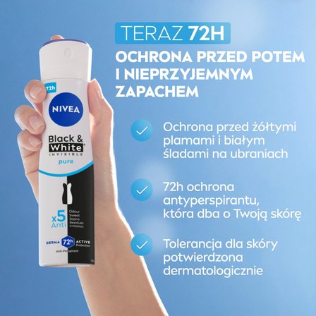 Nivea Black&White Invisible Pure Antyperspirant Spray 150ml (3)