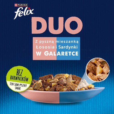 Felix Duo Karma dla kotów z pyszną mieszanką łososia i sardynki w galaretce 85 g (3)