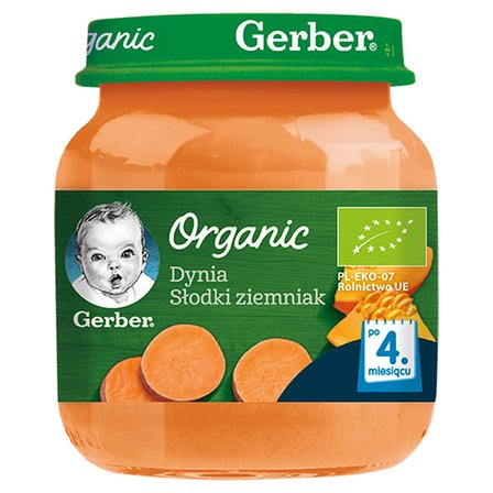 Gerber Organic Dynia słodki ziemniak dla niemowląt po 4. miesiącu 125 g (1)