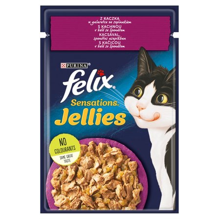 Felix Sensations Jellies Karma dla kotów z kaczką w galaretce ze szpinakiem 85 g (1)