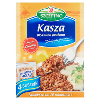 Szczytno Premium Kasza gryczana prażona 400 g (4 saszetki) (1)