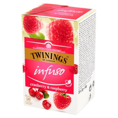 Twinings Infuso Herbatka ziołowa-owocowo o smaku żurawiny i maliny z czarnym bzem 40 g (20 saszetek) (2)