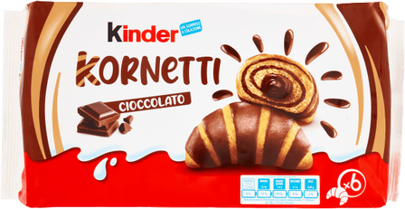 Kinder Kornetti Rogaliki z Kremem Czekoladowym 252g (6sztuk) (1)