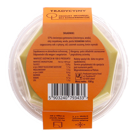 Lavica Food Hummus wegański tradycyjny  150g (2)