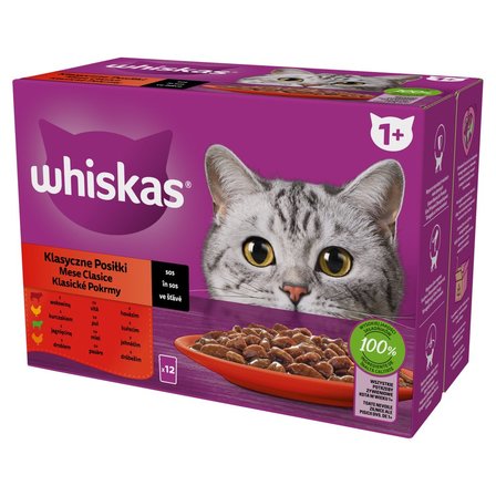 Whiskas Mokra karma dla kotów klasyczne posiłki sos 1,02 kg (12 x 85 g) (1)