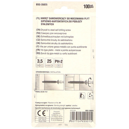 KLIMAS WKRĘTY SAMOWIERCĄCE DO MOCOWANIA 3,5X25 (2)