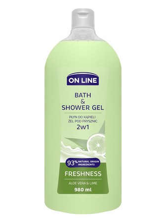 On Line Żel i Płyn do kąpieli 2w1 Freshness 980ml (1)