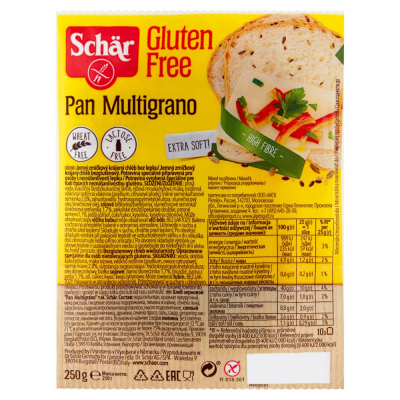 Schär Pan Multigrano Bezglutenowy chleb wieloziarnisty 250 g (10 sztuk) (1)